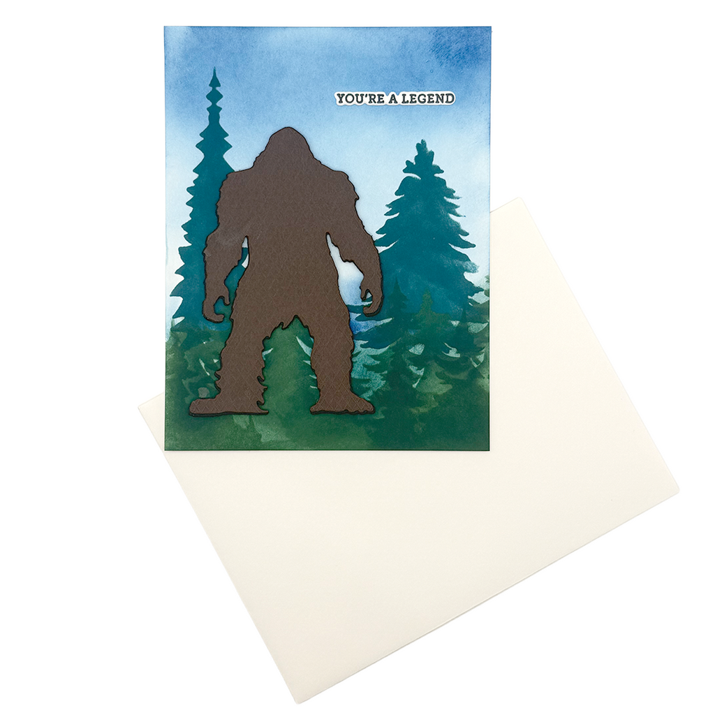 Certified Legend,  Handcrafted Bigfoot Greeting Card