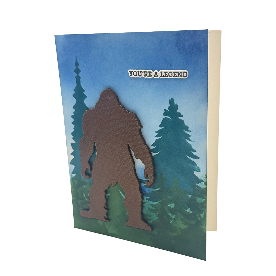 Certified Legend,  Handcrafted Bigfoot Greeting Card
