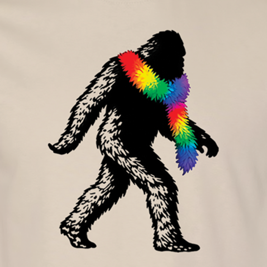 Pride Bigfoot Rainbow Boa Graphic Tee