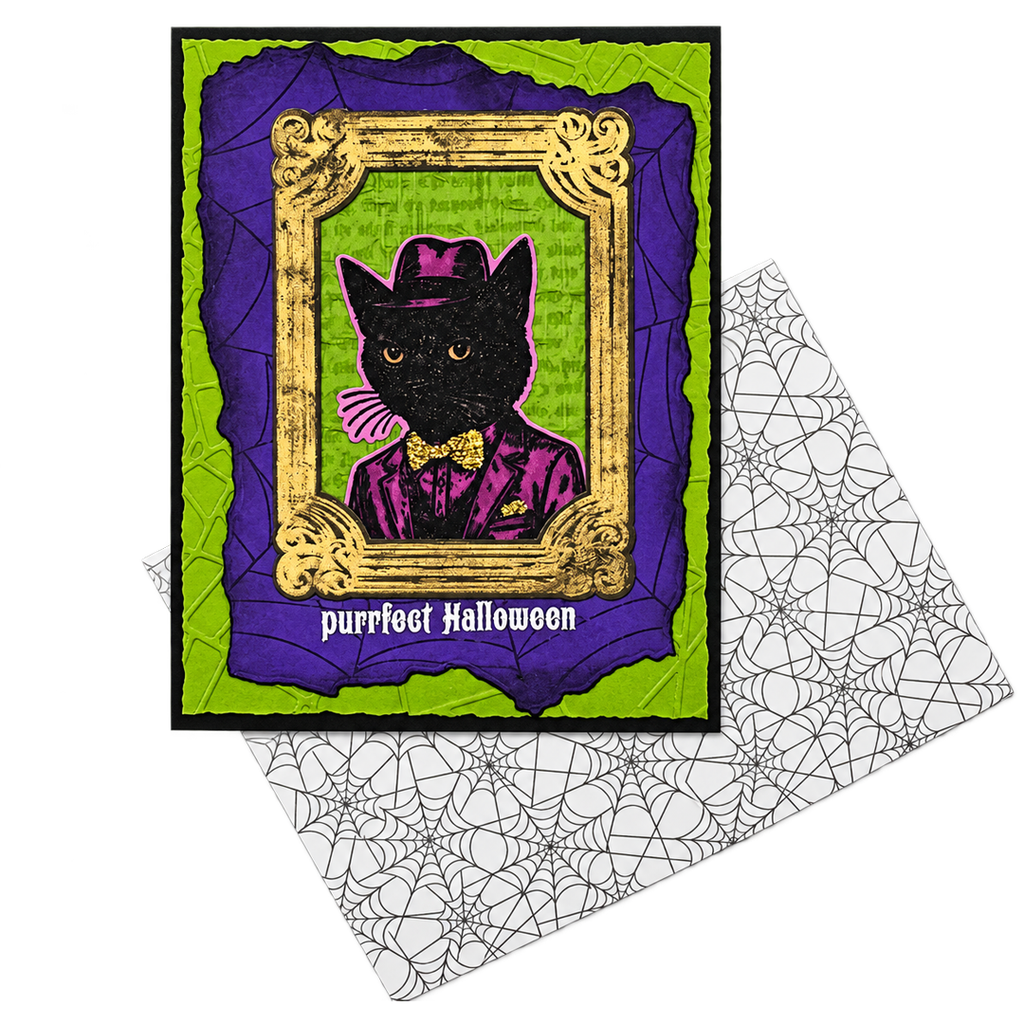 Purrfectly Dressed for Halloween, Handcrafted Halloween Card