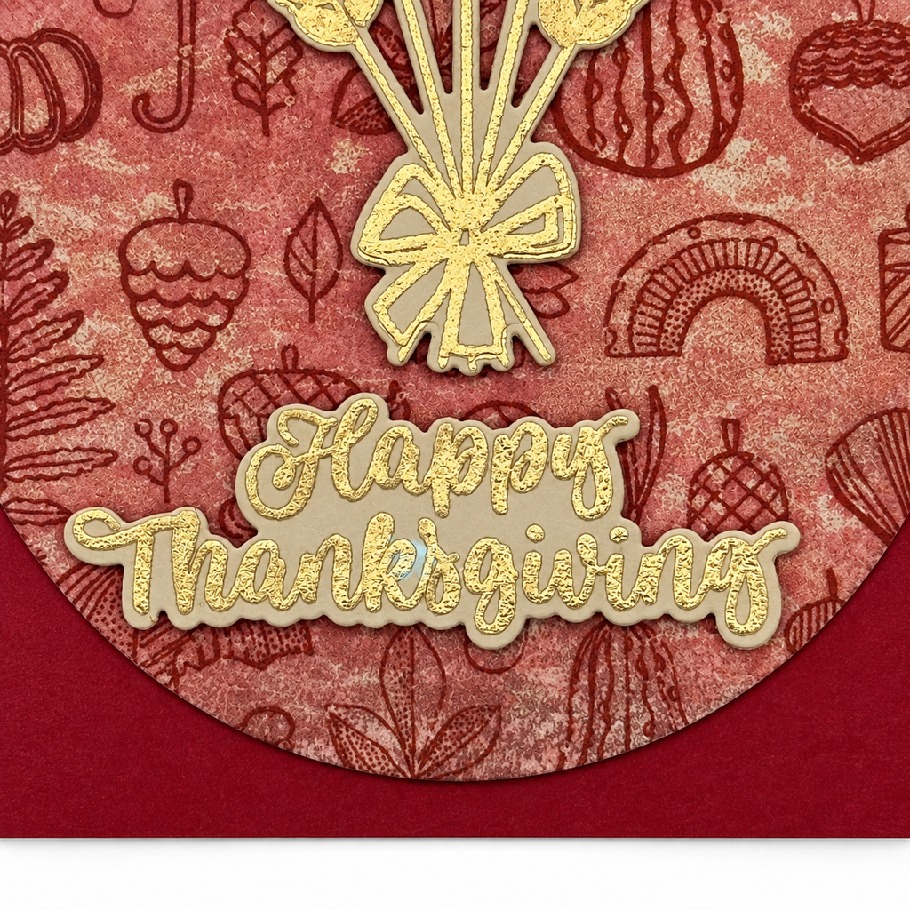 Golden Harvest Thanksgiving,  Handcrafted Card