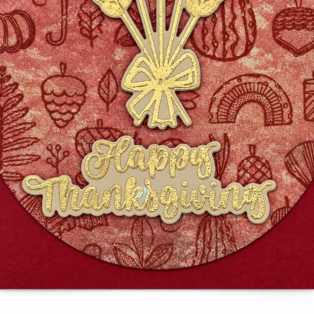 Golden Harvest Thanksgiving,  Handcrafted Card