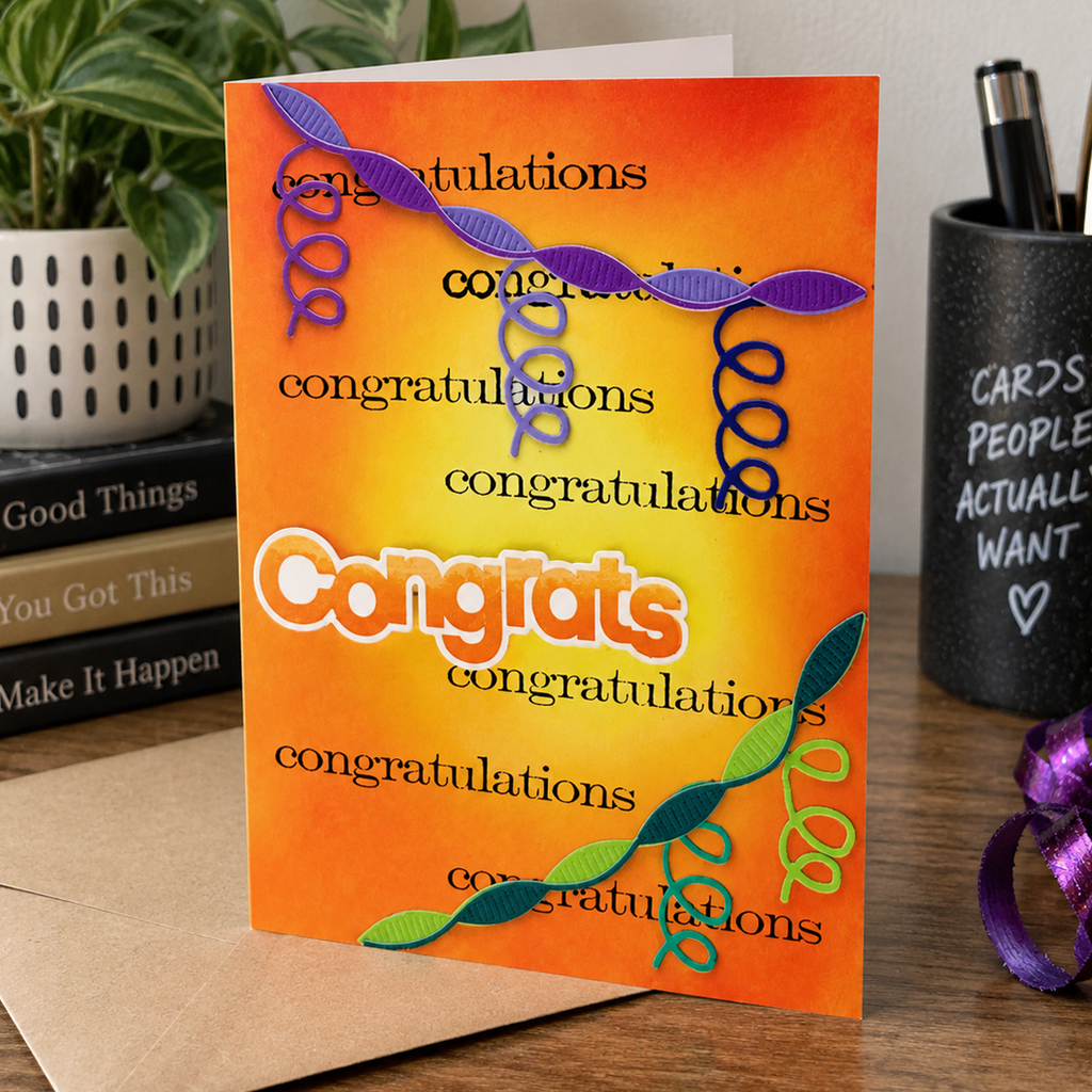 Big Congrats, Handcrafted Congratulations Card