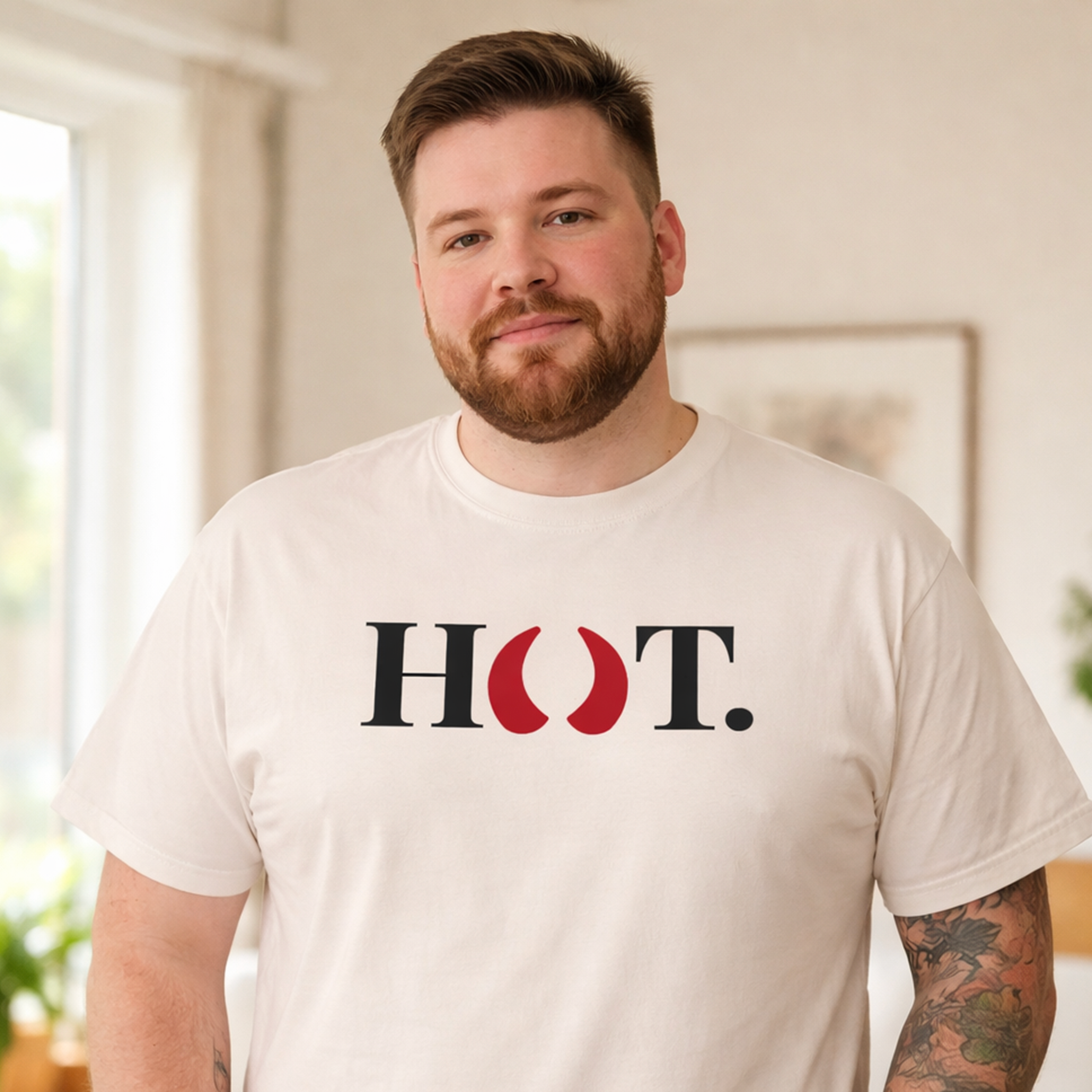 HOT. T-Shirt with Devil Horns | Bold Statement Tee