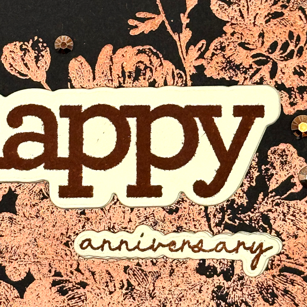 Happy Anniversary, Handcrafted Elegant Floral Card