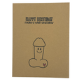 Happy Birthday make a wish and blow naughty greeting card front on kraft card stock