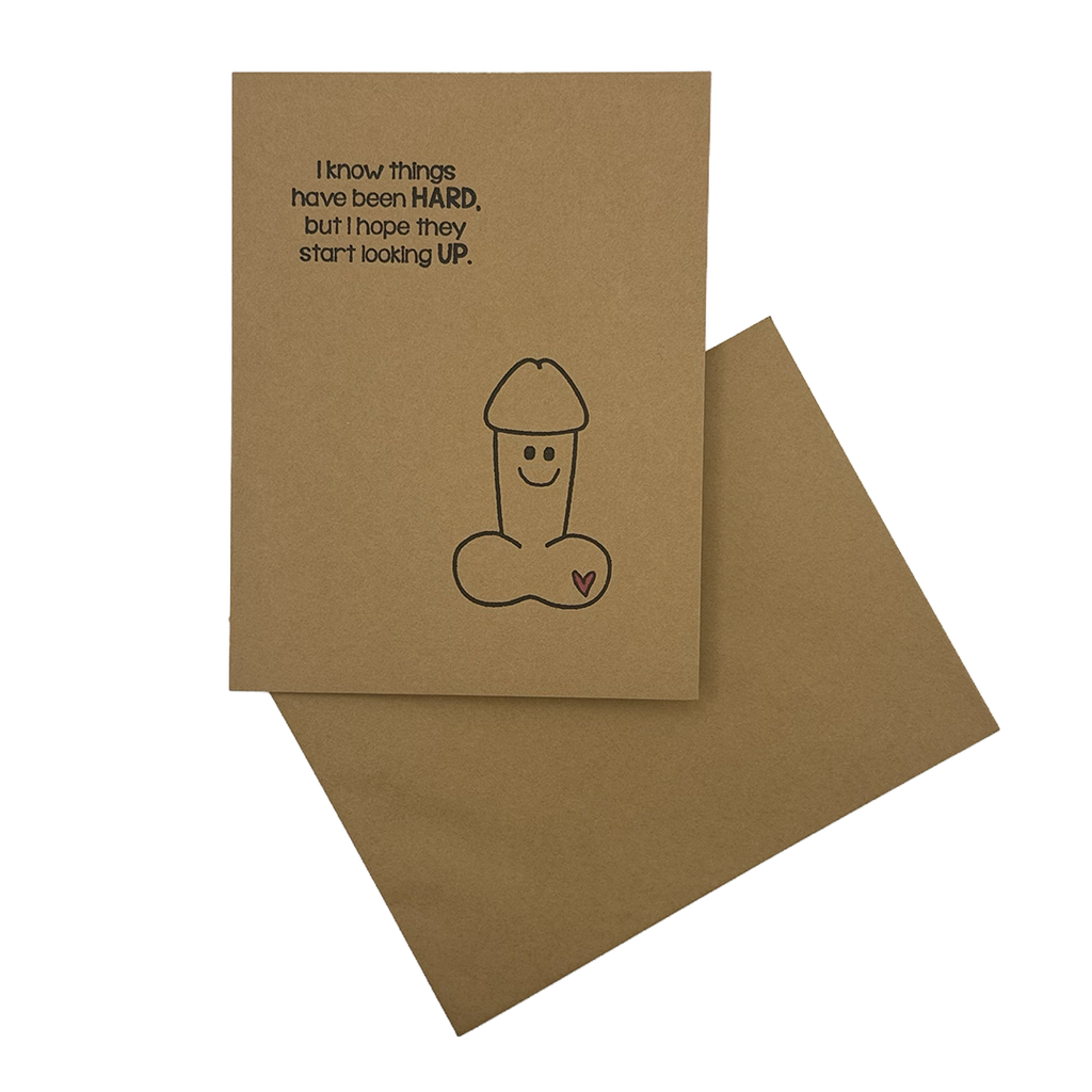 I know things have been hard card shown with matching kraft envelope