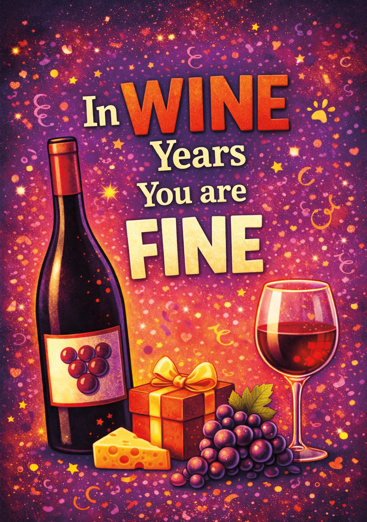 In Wine Years You Are Fine Card | Funny Birthday Card