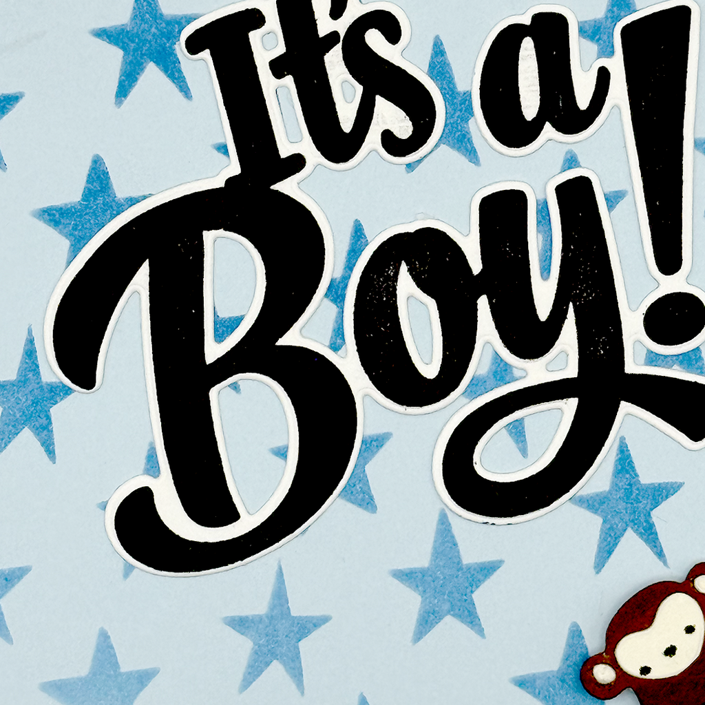 Little Monkey, Big News, Handcrafted Baby Card