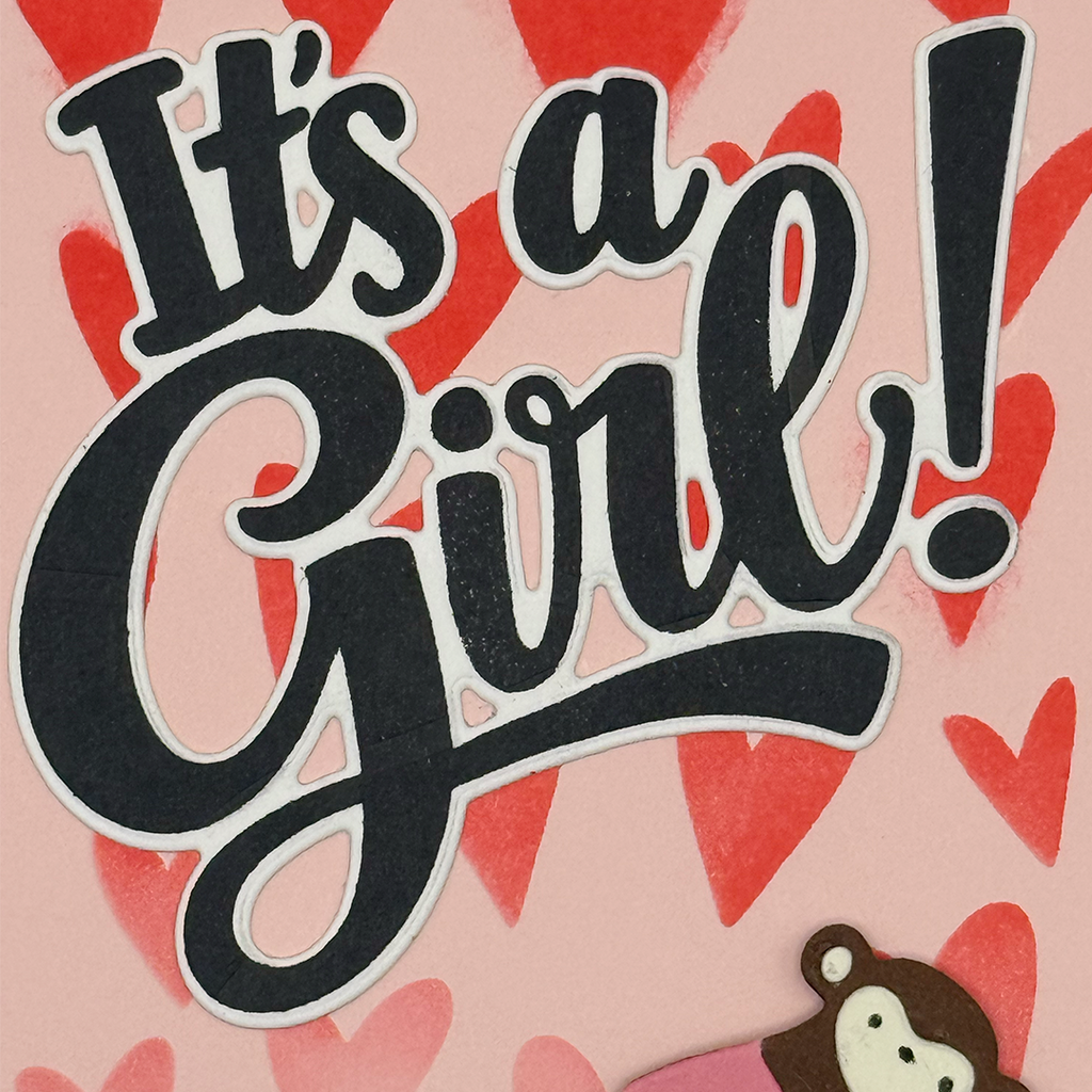 Little Monkey, Big News, Handcrafted Baby Card