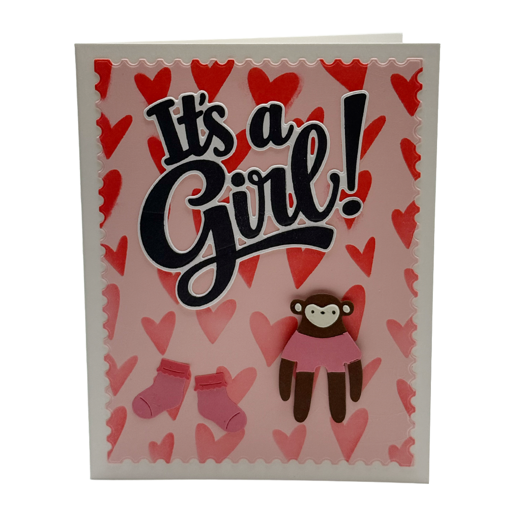 Little Monkey, Big News, Handcrafted Baby Card