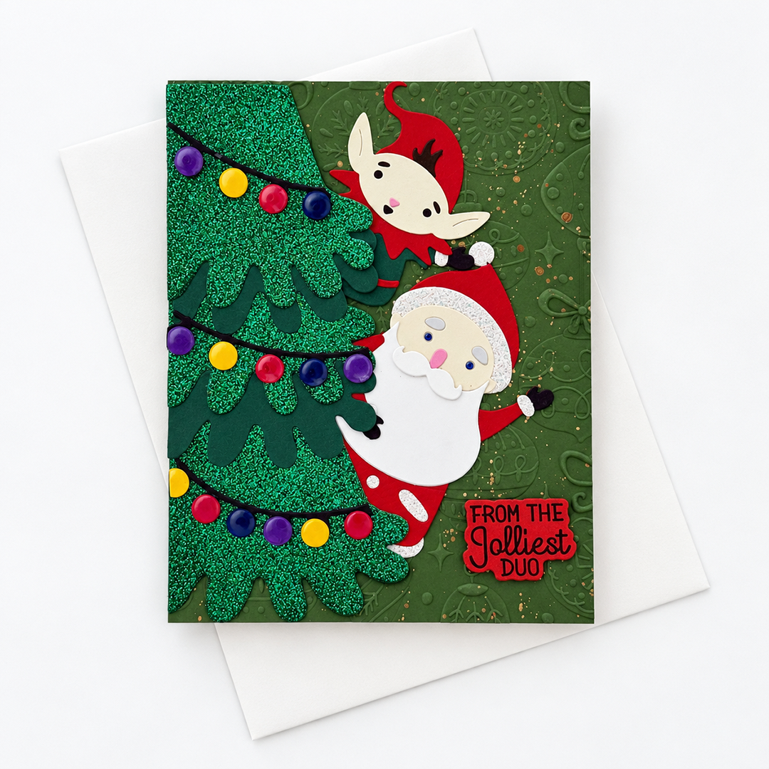 Jolliest Duo - Handcrafted  Holiday Card