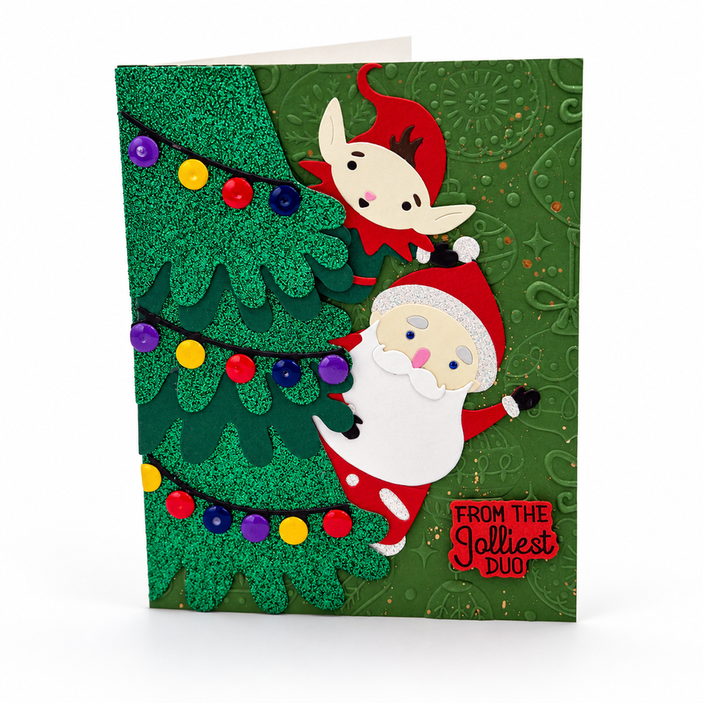 Jolliest Duo - Handcrafted  Holiday Card