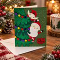 Jolliest Duo - Handcrafted  Holiday Card