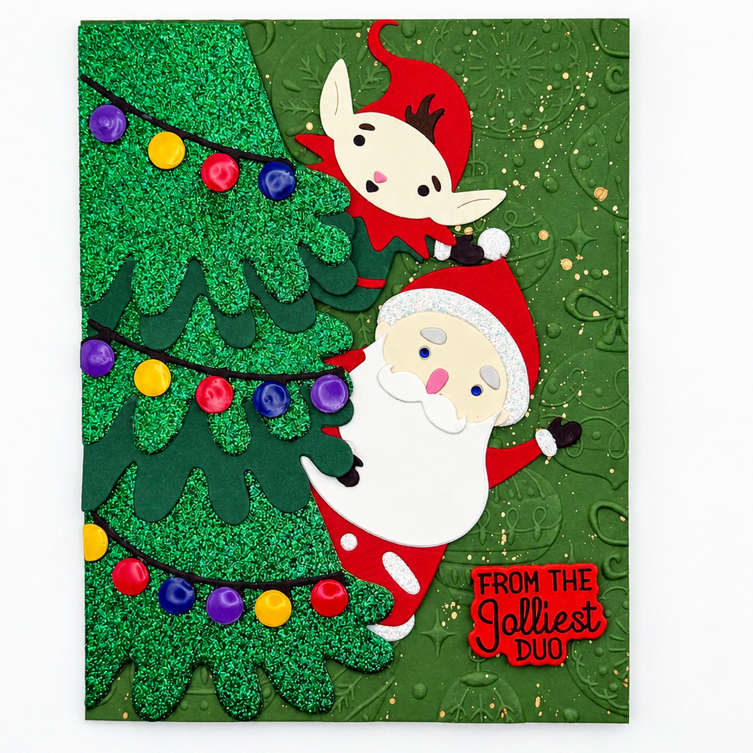 Jolliest Duo - Handcrafted  Holiday Card
