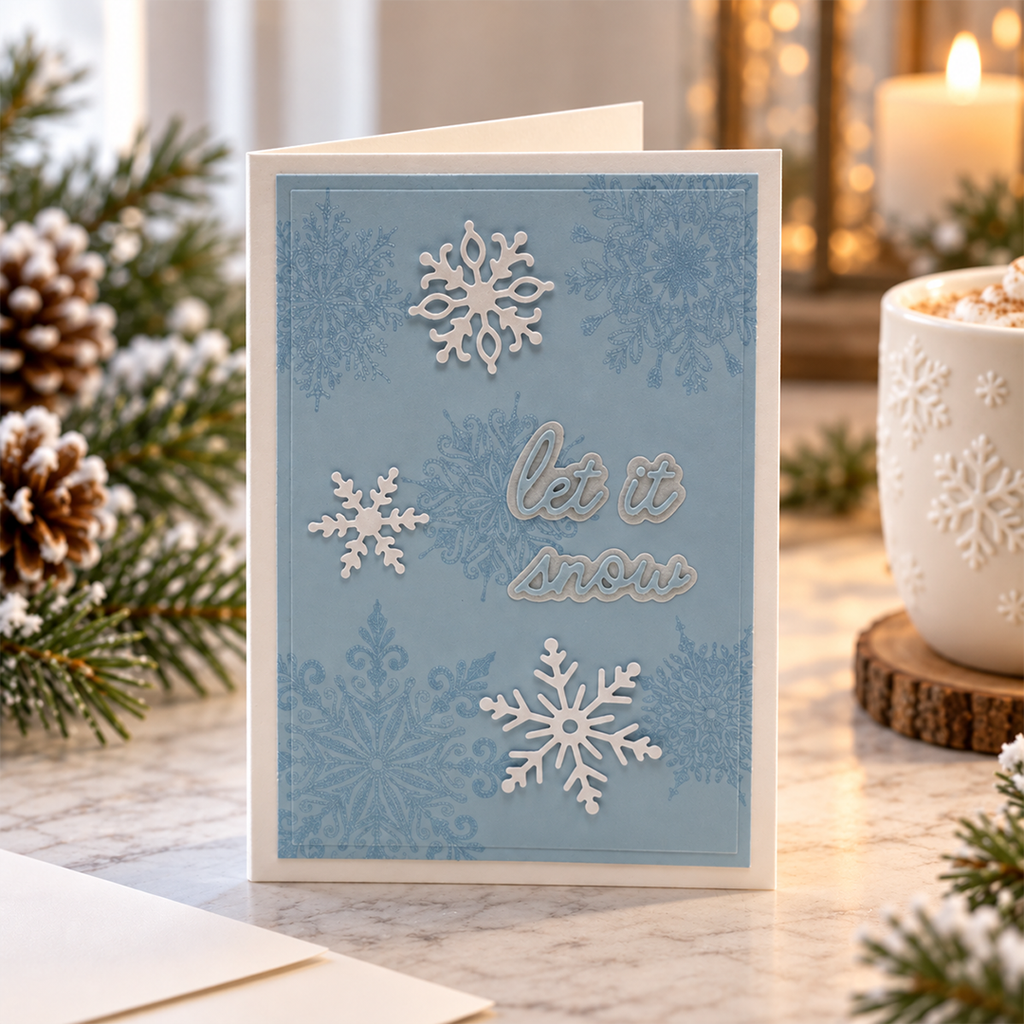 Let It Snow - Handcrafted Greeting Card