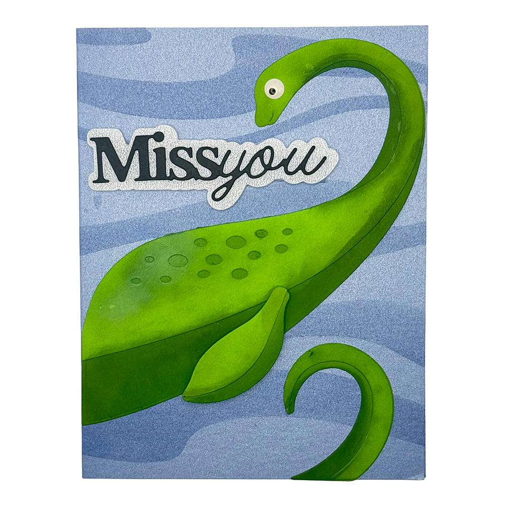 Nessie Misses You Too, Handcrafted Cryptid Greeting Card