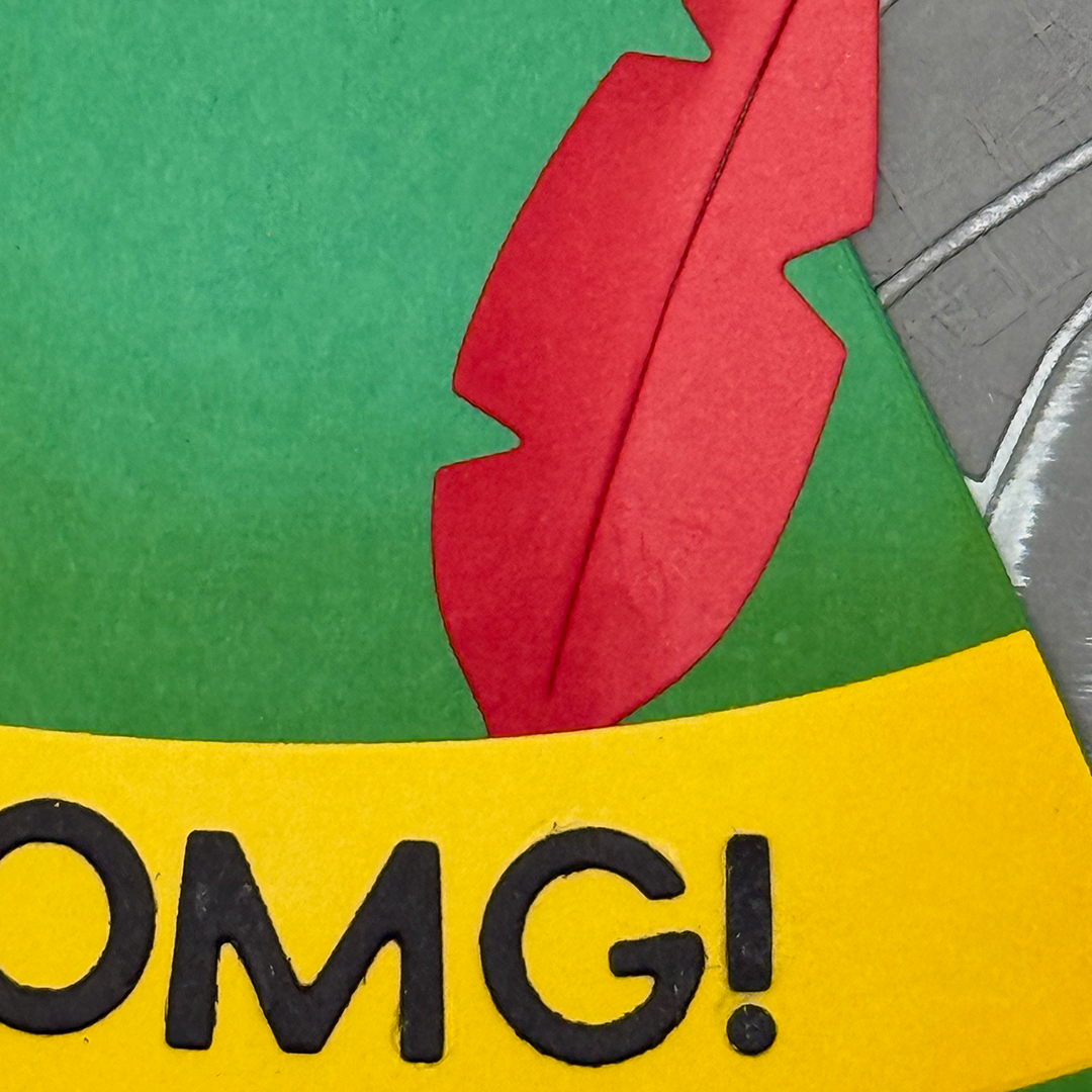 OMG! Santa!  Handcrafted Christmas Card