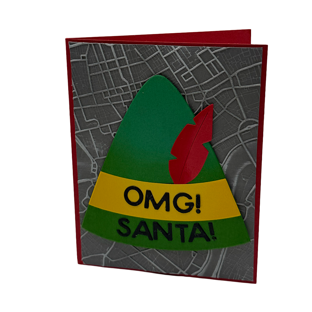 OMG! Santa!  Handcrafted Christmas Card