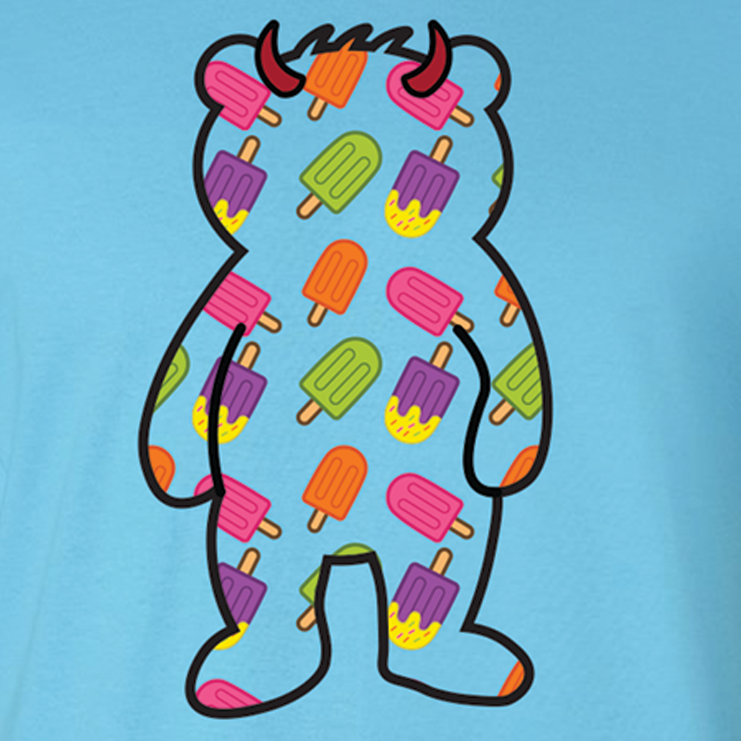 Popsicle Bear Graphic Tee – Sky Blue