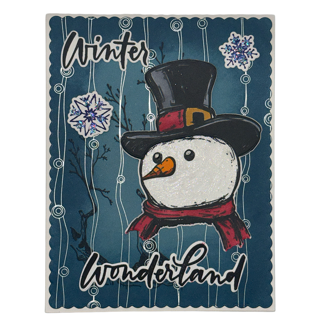 Winter Wonderland, Snowman Handcrafted Card