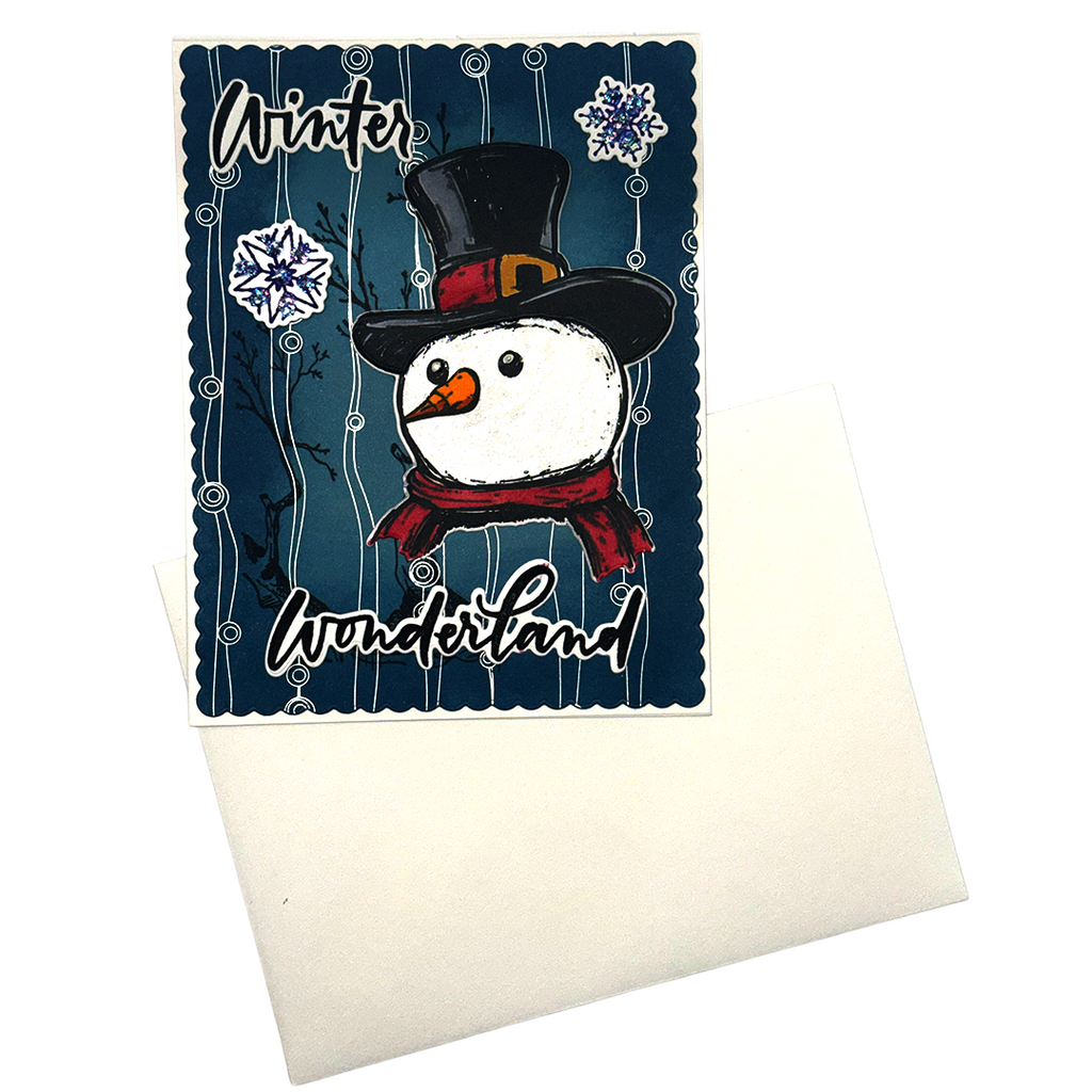 Winter Wonderland, Snowman Handcrafted Card