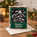 Snowy Village - Hand Crafted Holiday Card