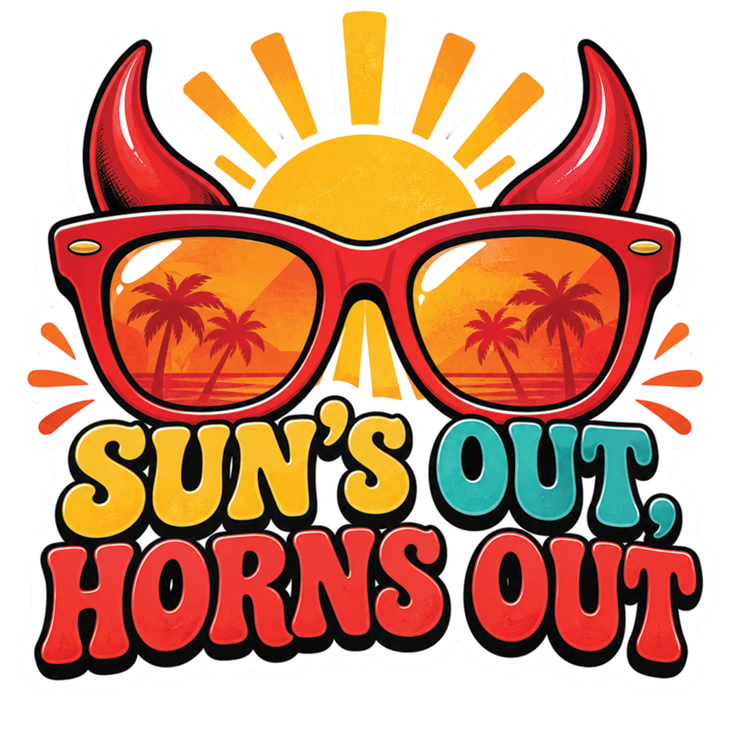 Sun's Out, Horns Out Sticker