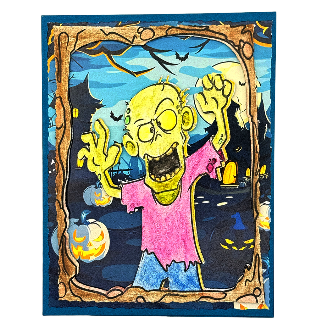 A Mouthful of Sheet, Handcrafted Zombie Halloween Card
