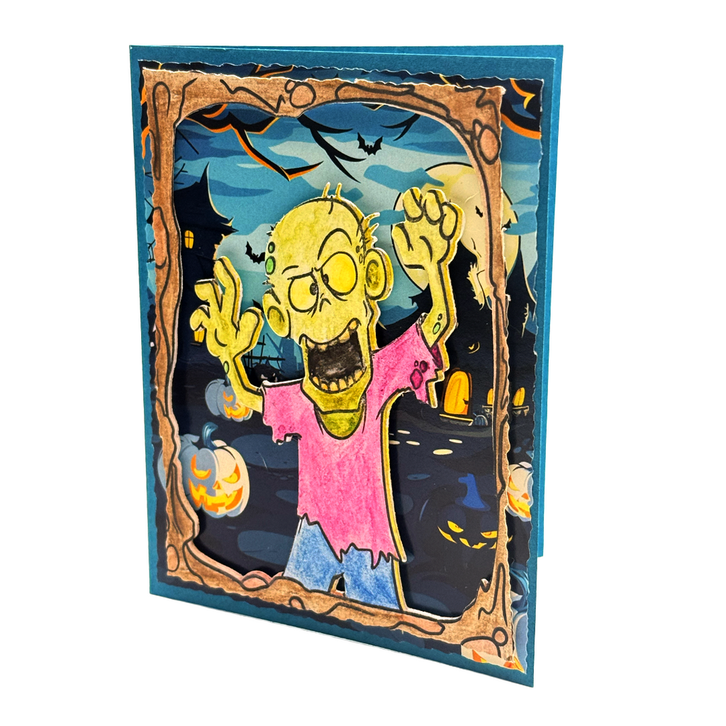 A Mouthful of Sheet, Handcrafted Zombie Halloween Card