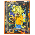 Monday Is the Real Horror, Handcrafted Zombie Halloween Card