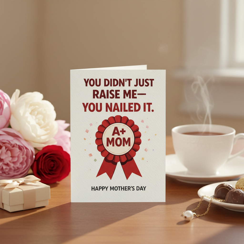 A+ Mom Mother's Day Card Lifestyle Mockup
