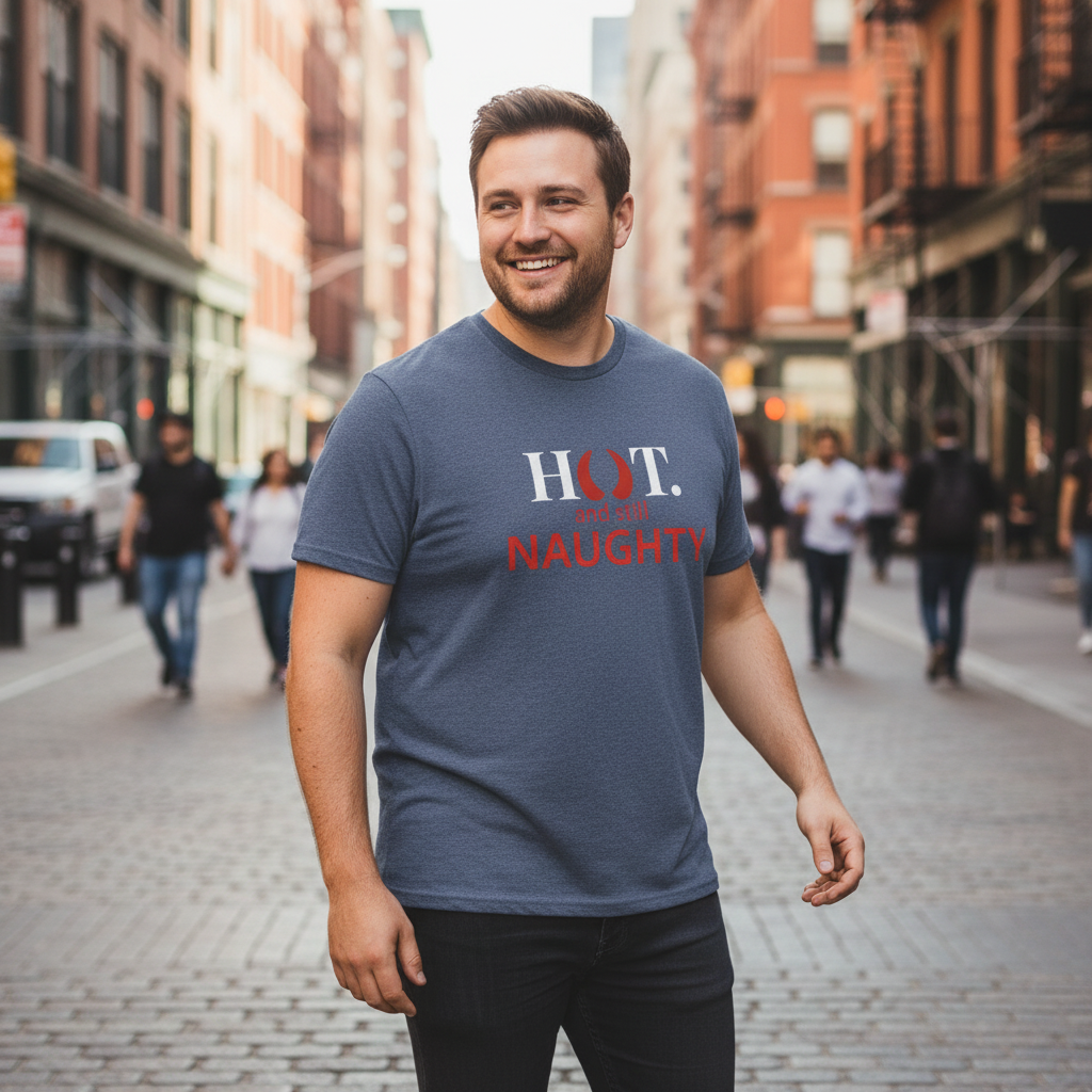 Chubby male model lifestyle mockup