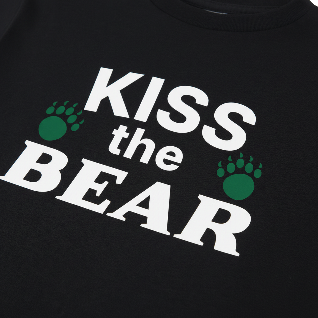 Detail shot of Kiss the Bear design
