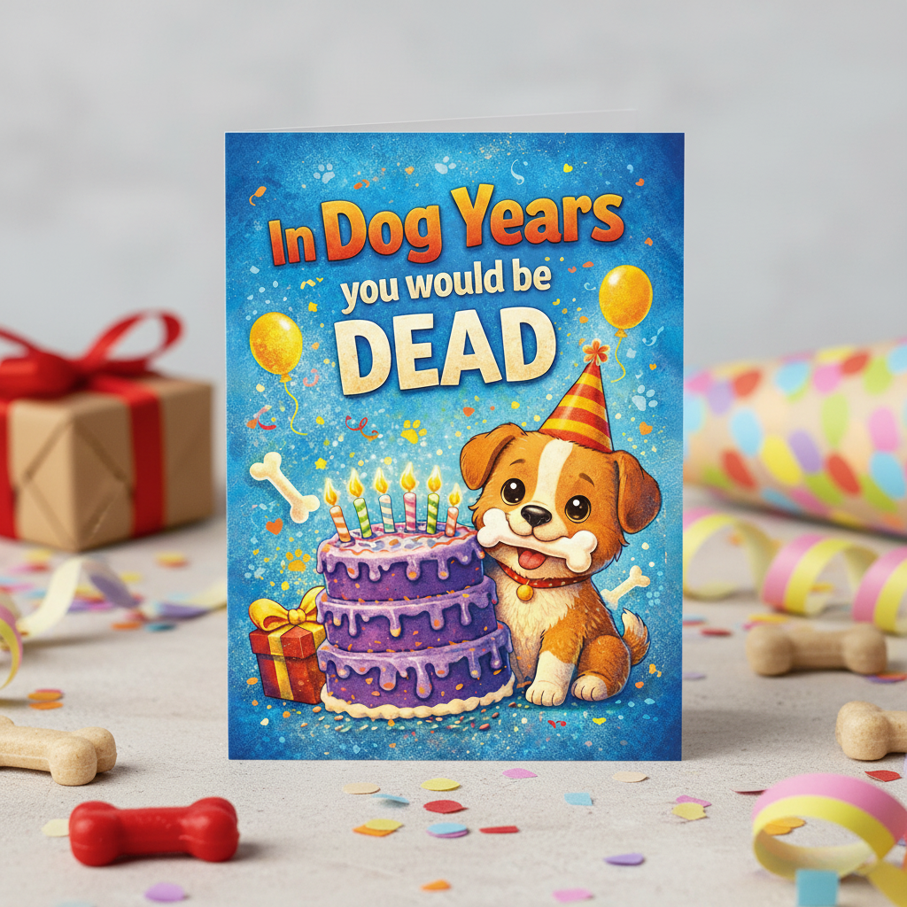 Dog Years Birthday Card Lifestyle Mockup