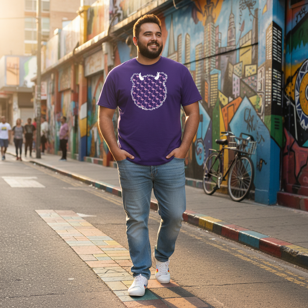 Flamingo Bear Tee - Street Style Model