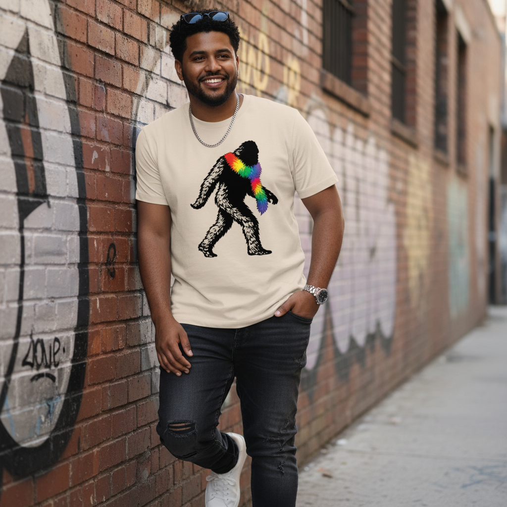 Pride Bigfoot Chubby Ethnic Male Model Mockup