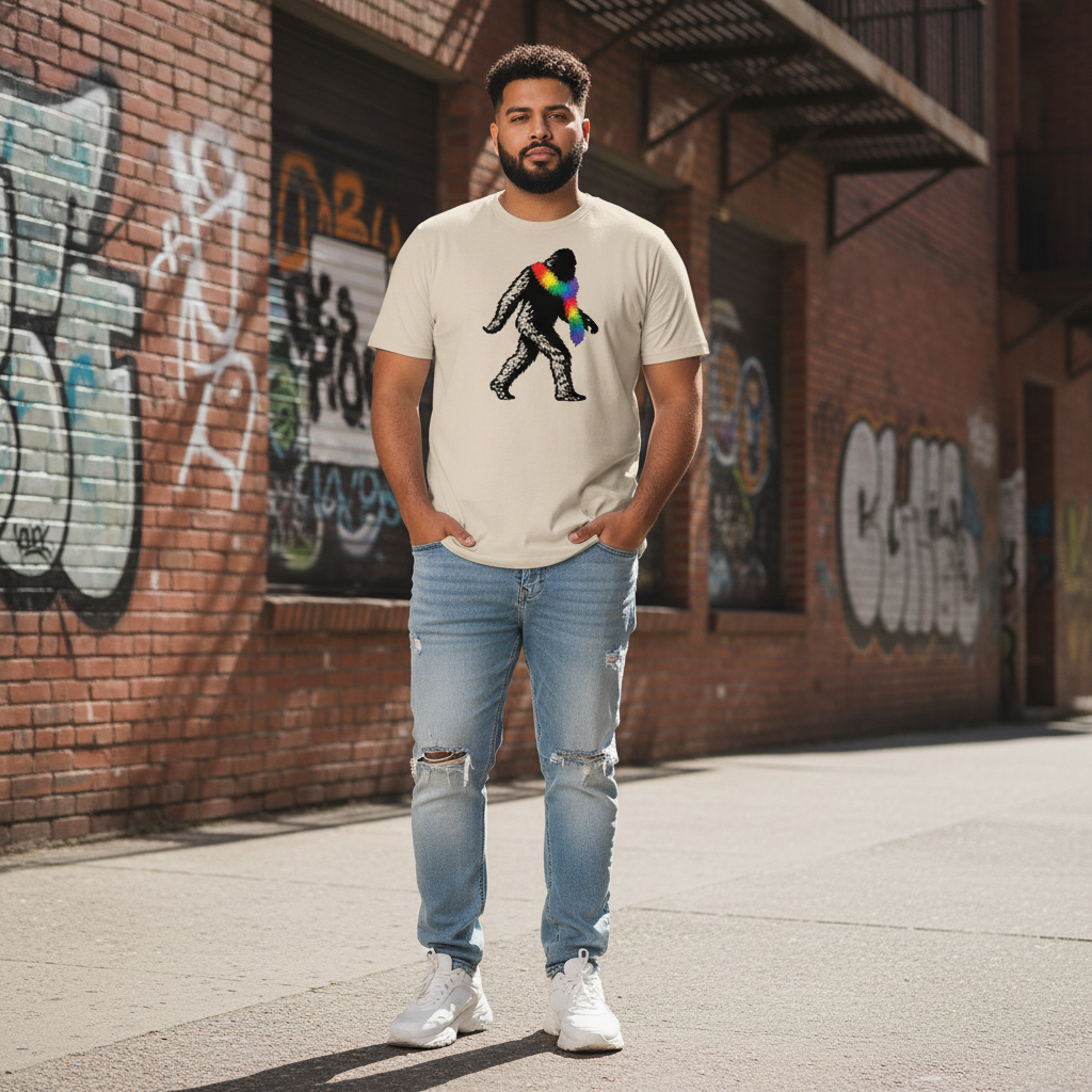 Pride Bigfoot Second Chubby Male Model Mockup