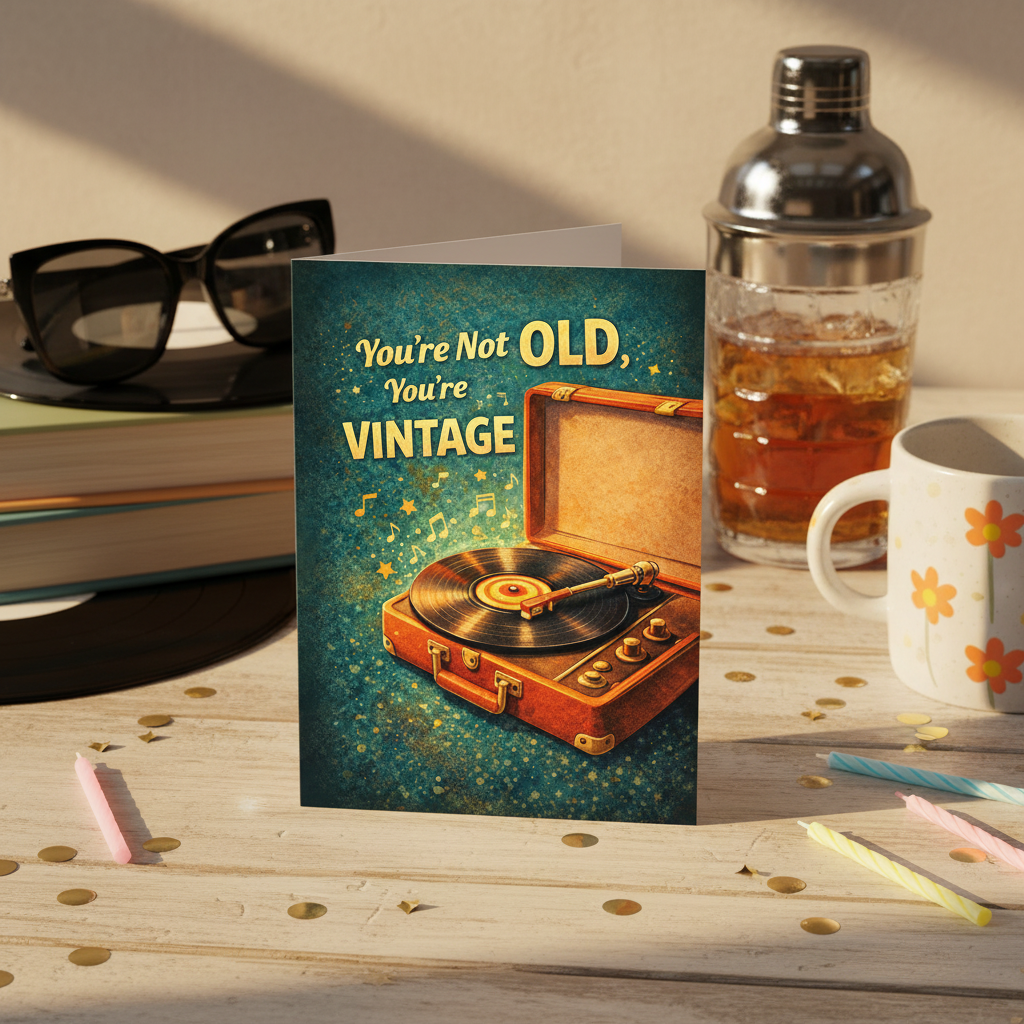 You're Not Old You're Vintage Card Lifestyle Mockup